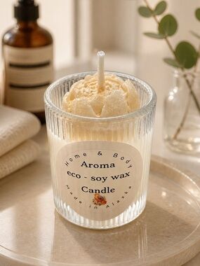 Purely Posh Eco-Soy Aroma Candle - 2.38 oz Hand-Poured Ribbed Glass Candle